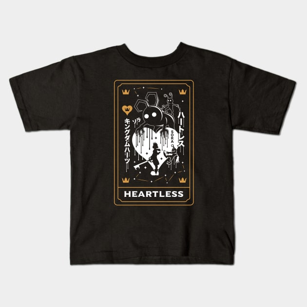 Heartless Tarot Card Kids T-Shirt by logozaste